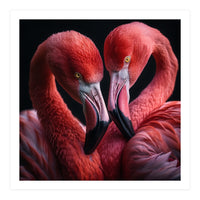 Two Flamingos Together (Print Only)