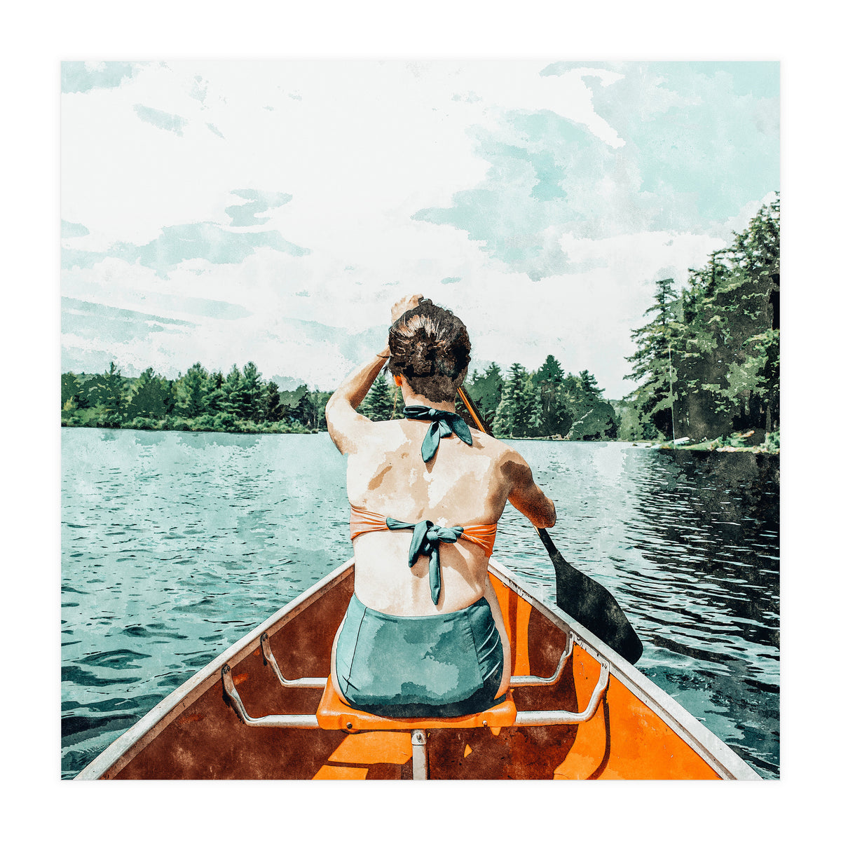 Row Your Own Boat | Woman Empowerment Confidence Painting | Positive Growth Mindset Boho Adventure (Print Only)