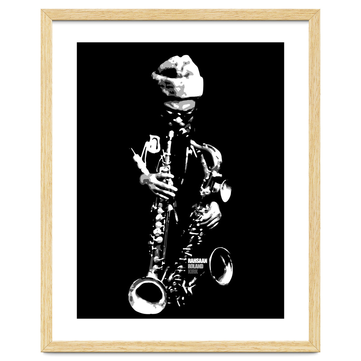 Rahsaan Roland Kirk Jazz Music Legend in Grayscale