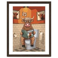 Highland Cow On The Toilet