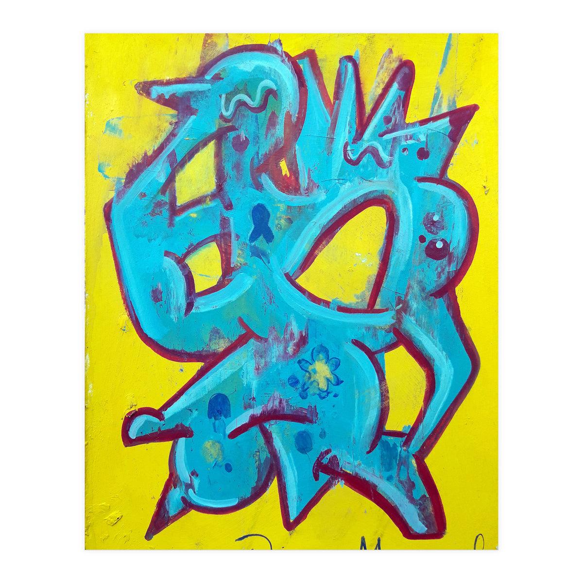 Forma Celeste Sobre Amarillo (Print Only)