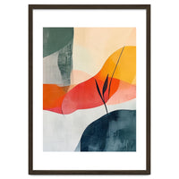 Minimalist Botanical Abstract Art with Organic Overlapping Shapes