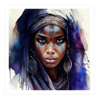 Watercolor Tuareg Woman #4 (Print Only)