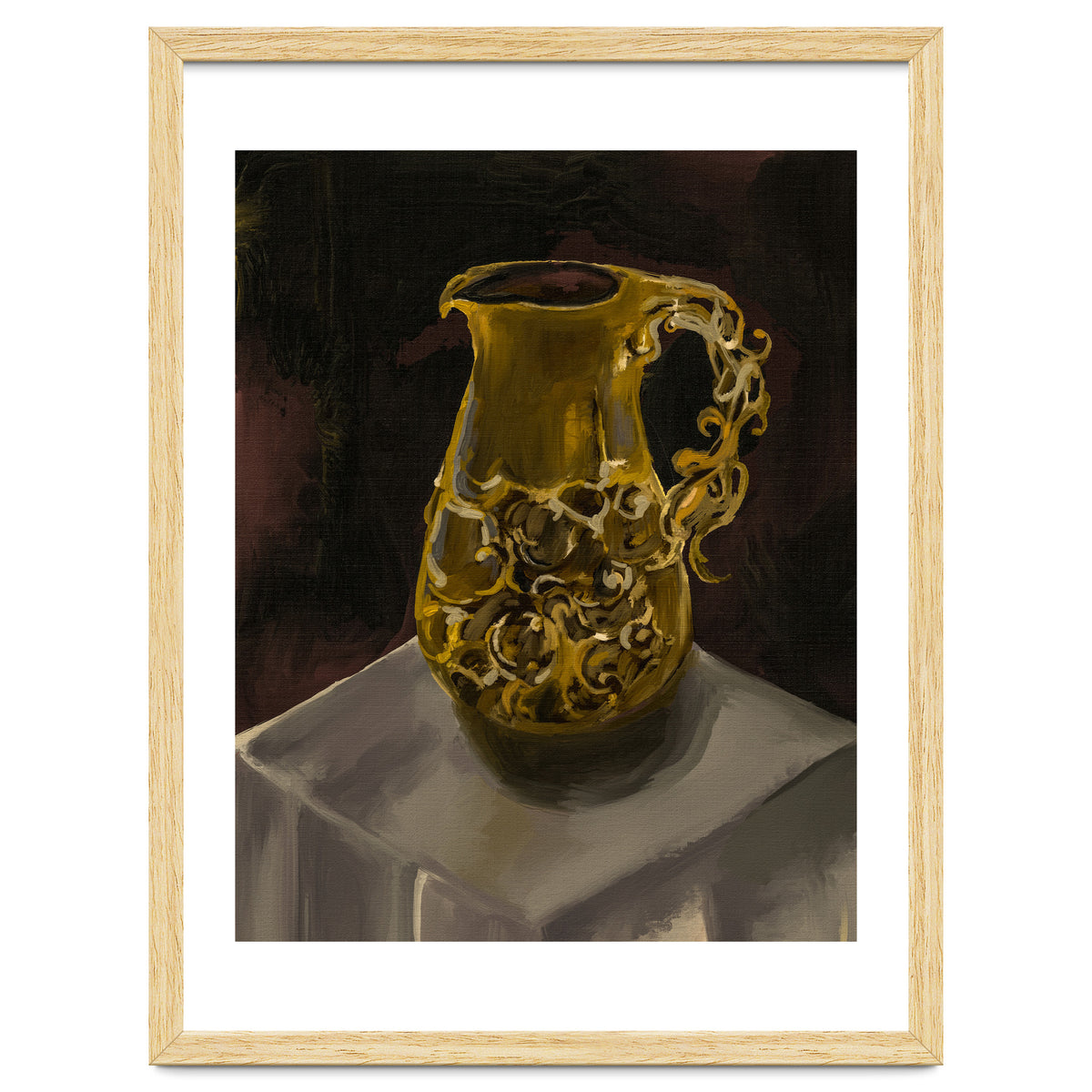 Golden Jug oil painted