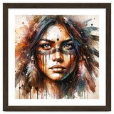 Powerful Tribal Warrior Woman Masked Gaze thumbnail