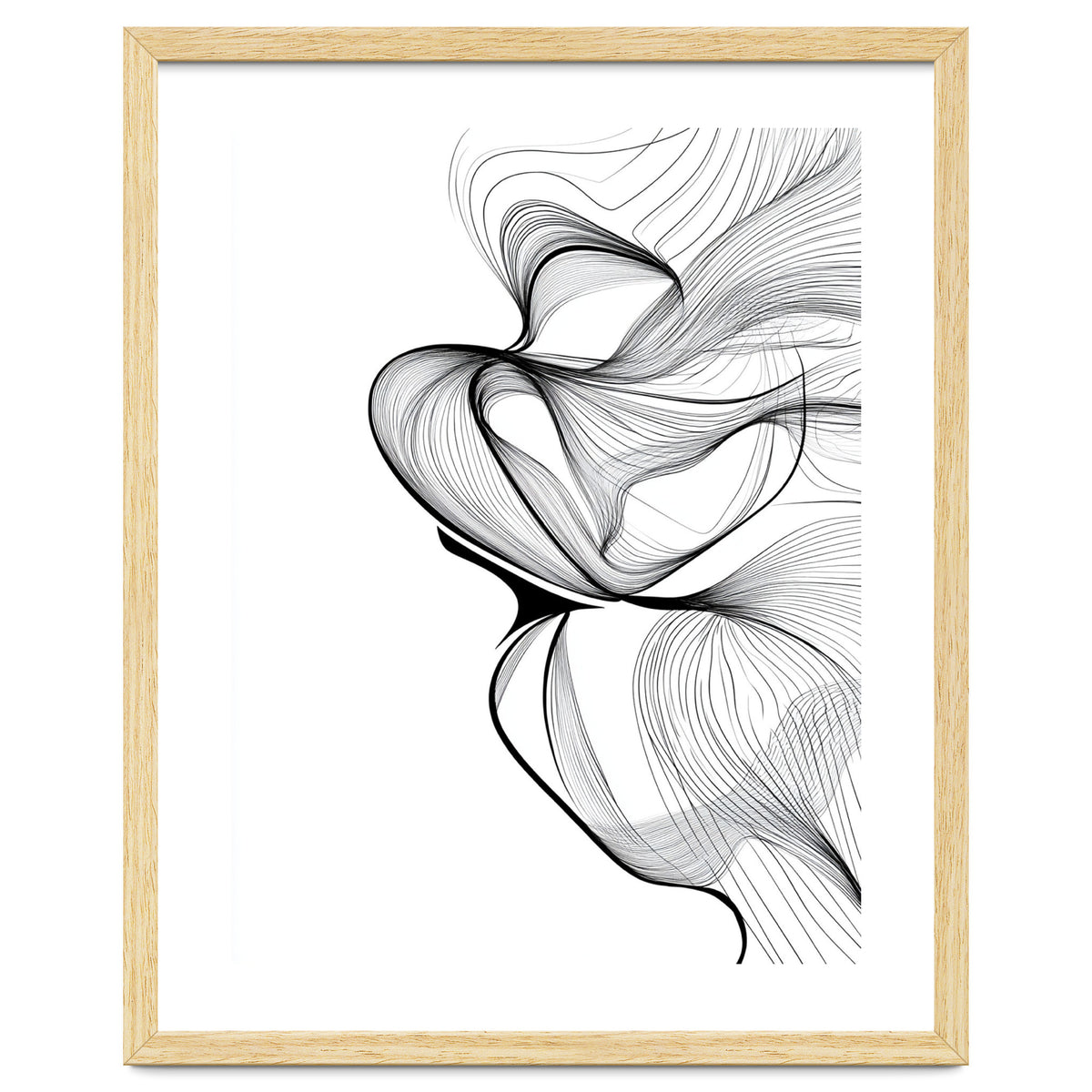 Abstract Black And White Swirls And Lines Flowing Art