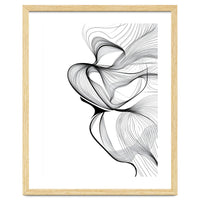 Abstract Black And White Swirls And Lines Flowing Art