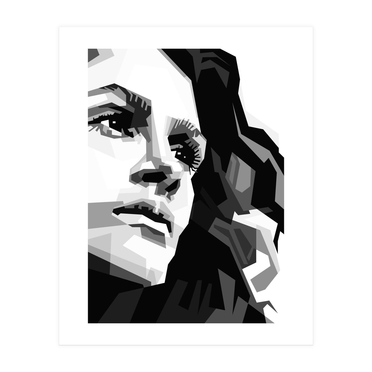 Julia Roberts Monochrome Illustration (Print Only)