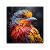 Vibrant Bird With Colorful Splatter Paint  (Print Only) thumbnail