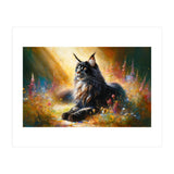 Majestic Lynx In Blooming Meadow (Print Only) thumbnail