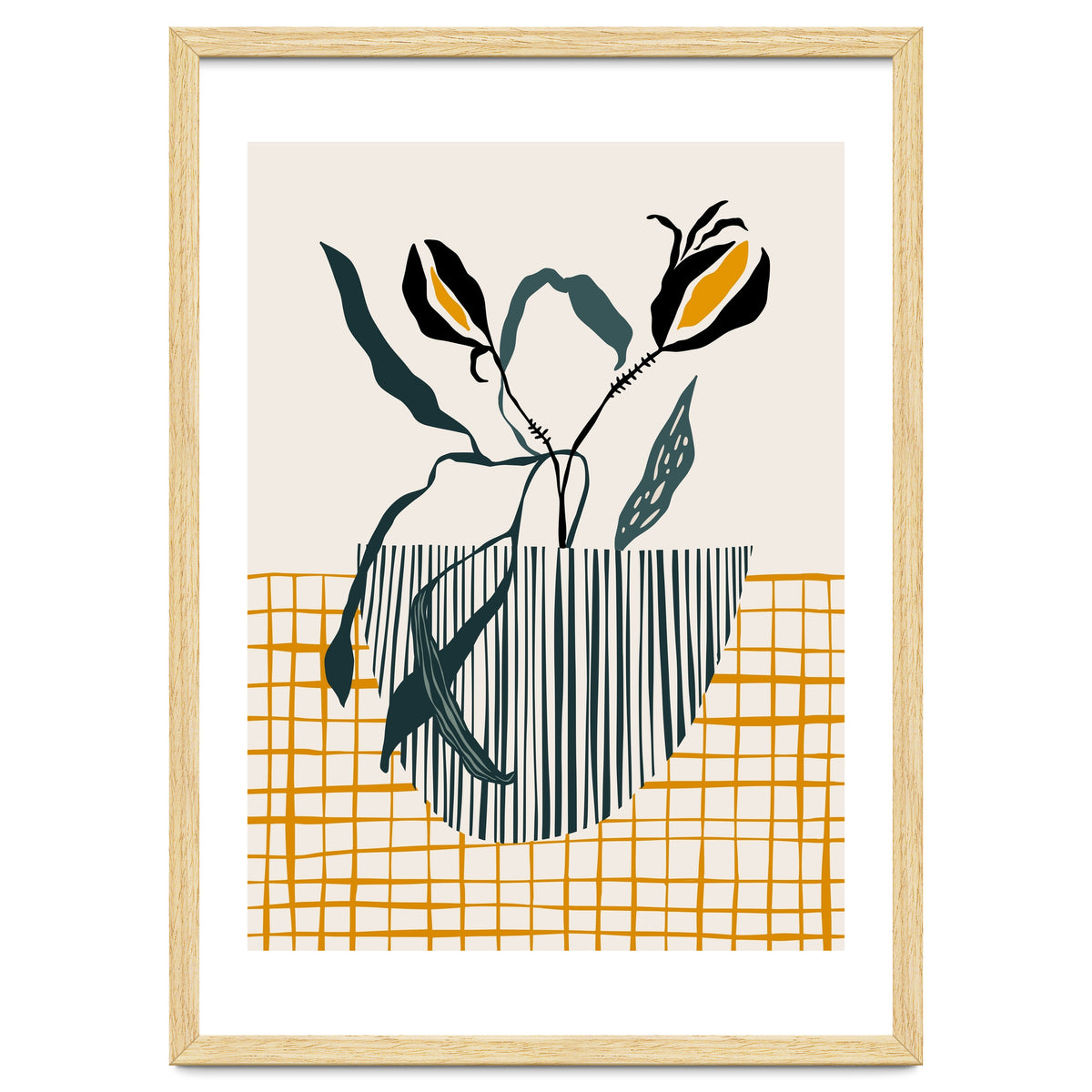 Midcentury plant pot light