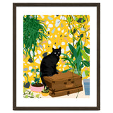 Urban Jungle Cat, Black Cats Pets Terrazzo Decor, Whimsical Bohemian Animals Illustration, Eclectic Quirky Travel thumbnail