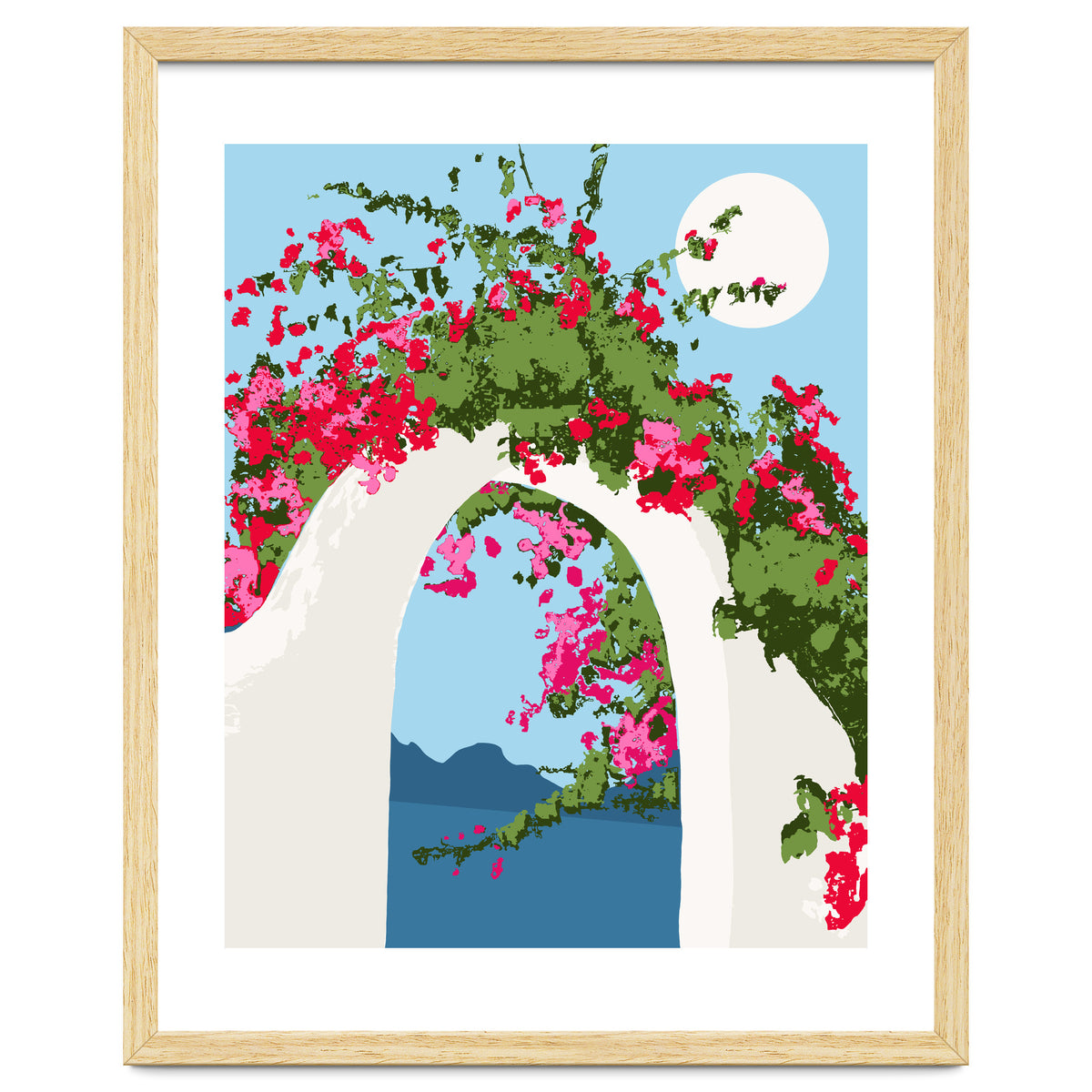 Bougainvillea Arch, Greece Santorini Architecture Travel, Summer Botanical Nature Bohemian, Eclectic Boho