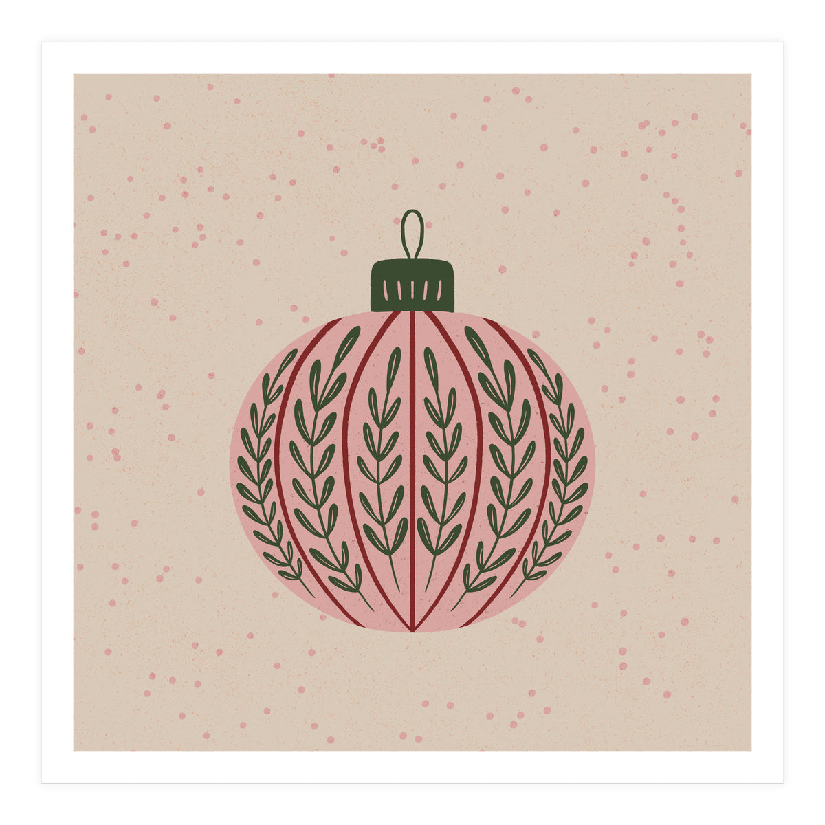 Christmas globe with branches (Print Only)