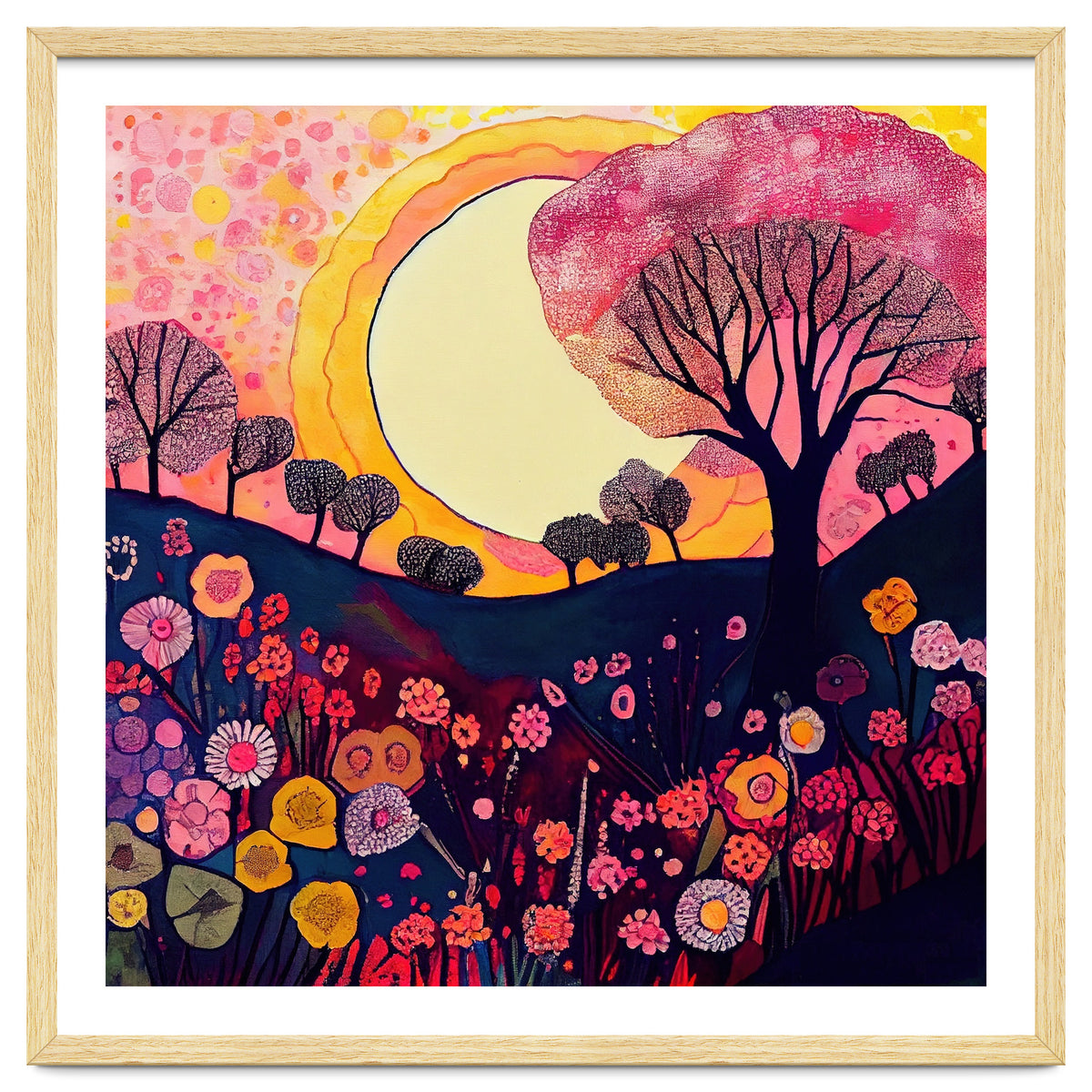 Folk Sunset Over Floral Hills