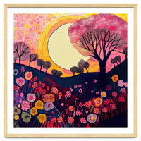 Folk Sunset Over Floral Hills