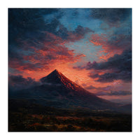 Majestic Mountain Peak at Sunset (Print Only)