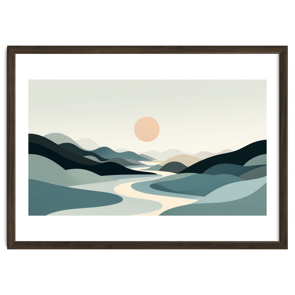 Serene Horizon: Minimalist Organic Landscape