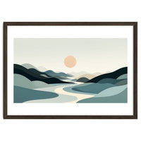 Serene Horizon: Minimalist Organic Landscape