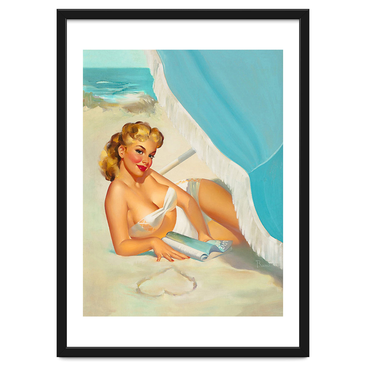 Pinup Sexy Blonde On The Beach