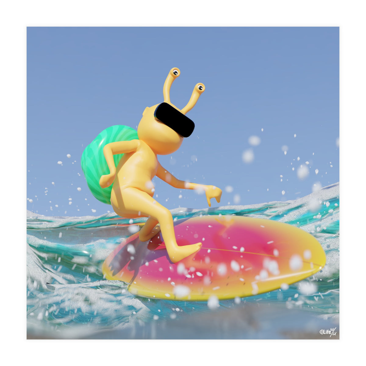 Surfing - angle #2 (Lwuba 043 Salt Proof Surfing 02) (Print Only)