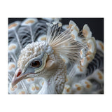 Close Up Albino Peacock Bird Portrait (Print Only) thumbnail
