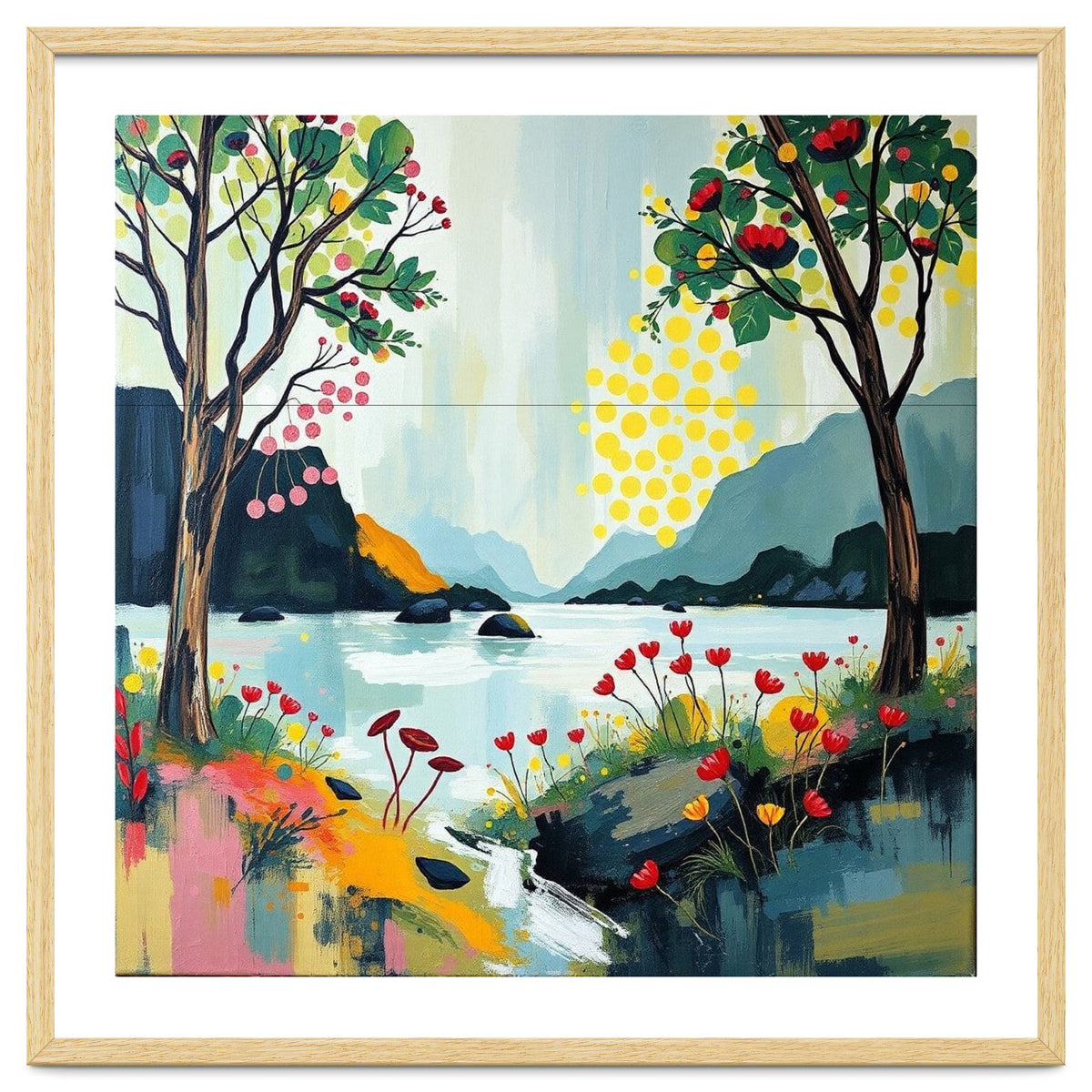 Serene Mountain Lake Landscape