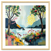 Serene Mountain Lake Landscape