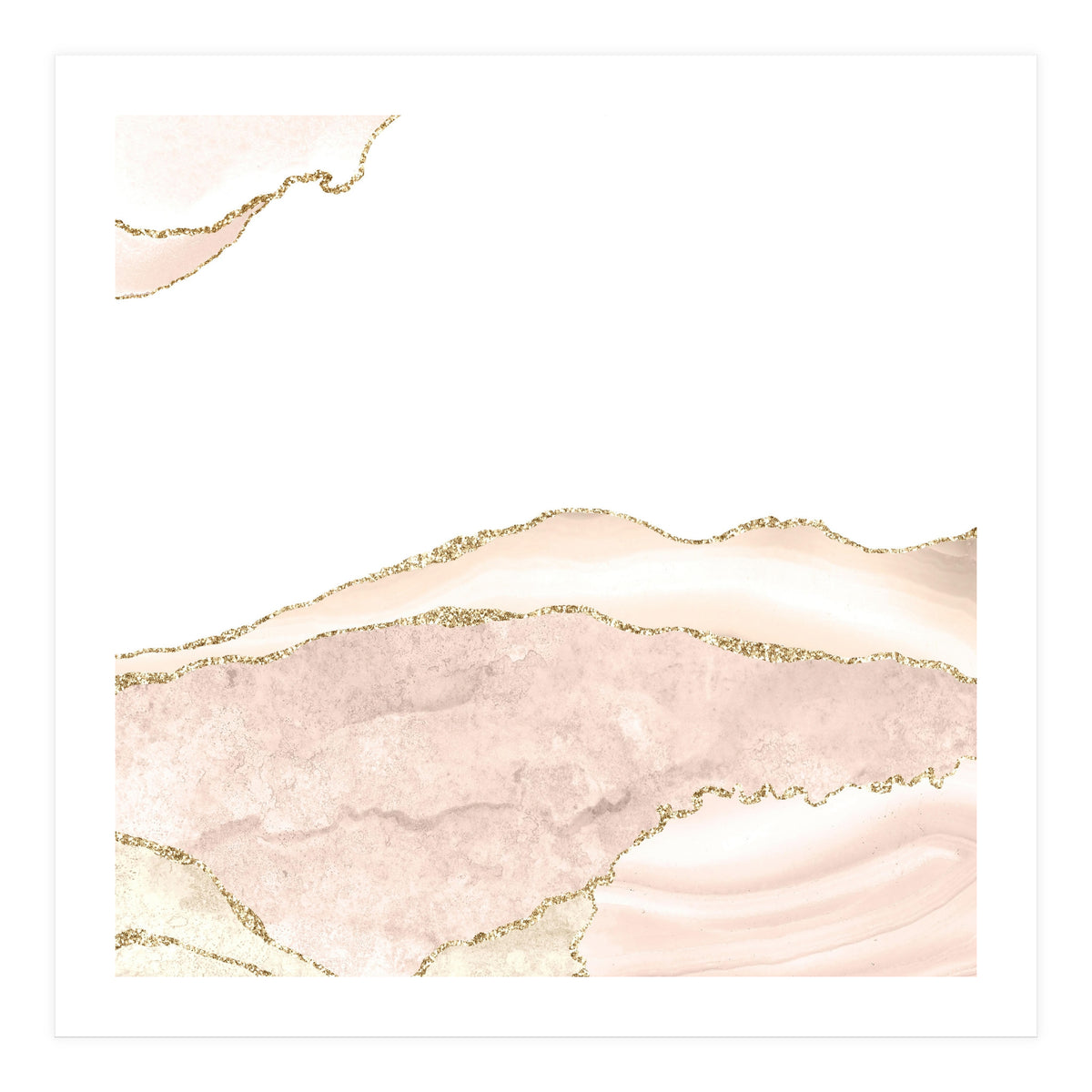 Ivory & Gold Agate Texture 08  (Print Only)