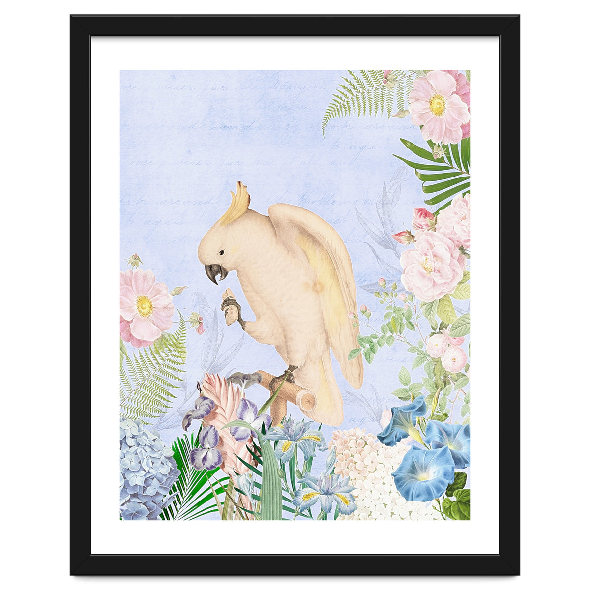 White Cockatoo In Flower Jungle