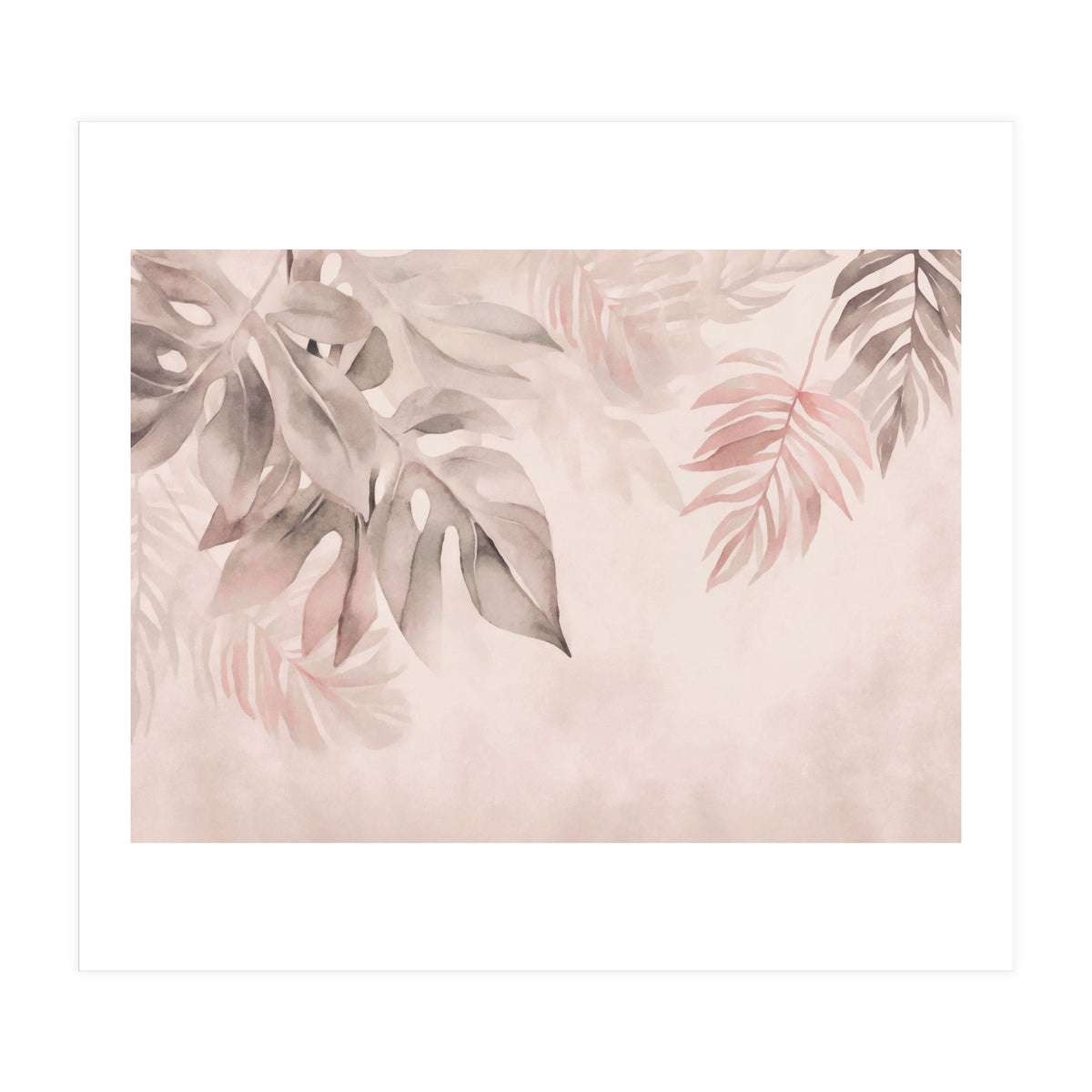 Gentle Leaf Tropical Whispers Watercolor Blush (Print Only)