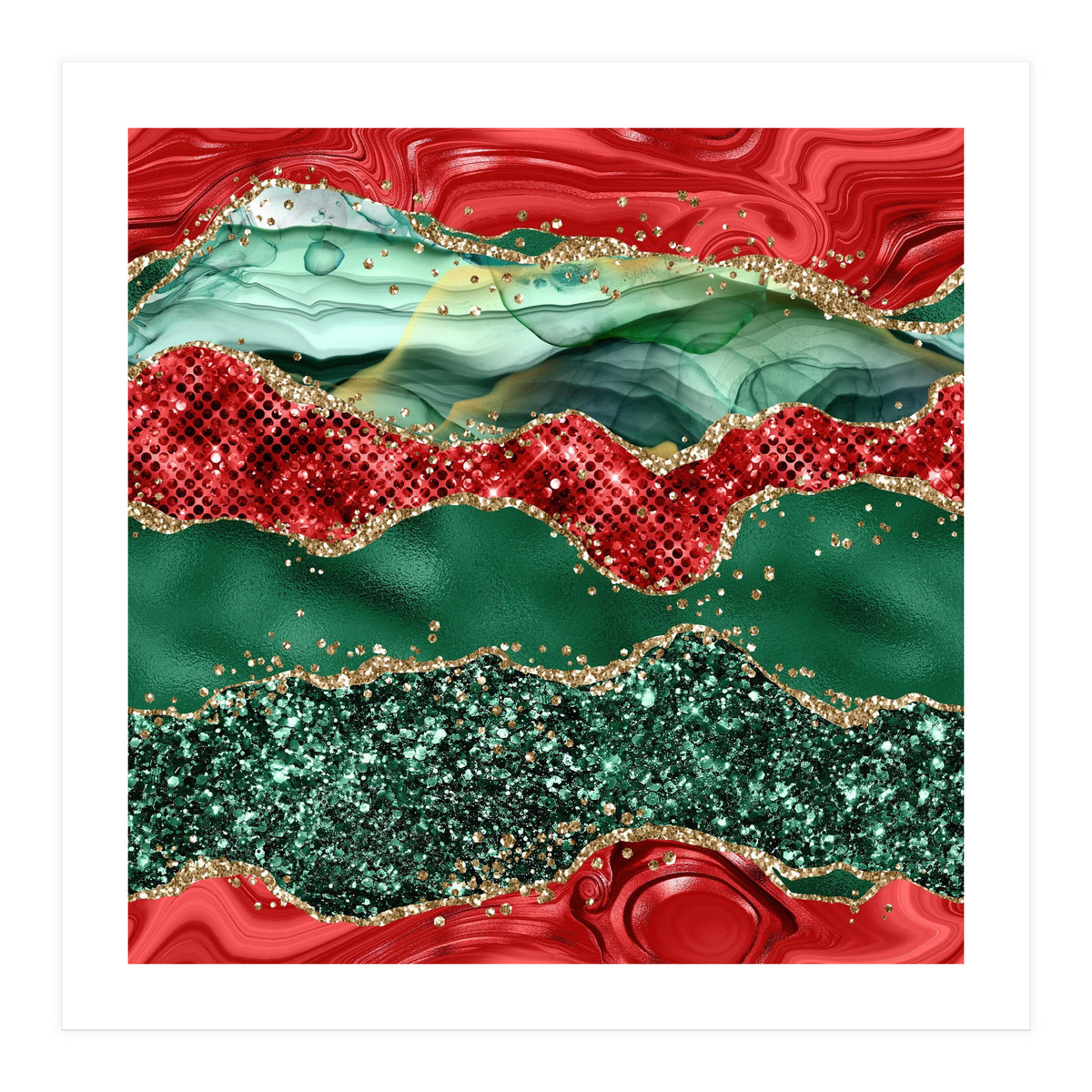 Christmas Glitter Agate Texture 05 (Print Only)