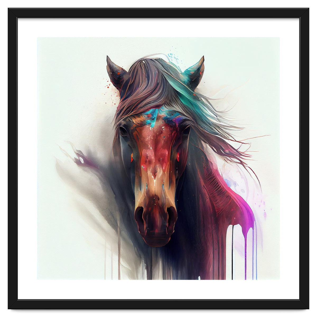 Wild Horse Face Portrait