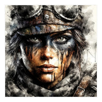 Warrior Woman With Aviator Goggles (Print Only)