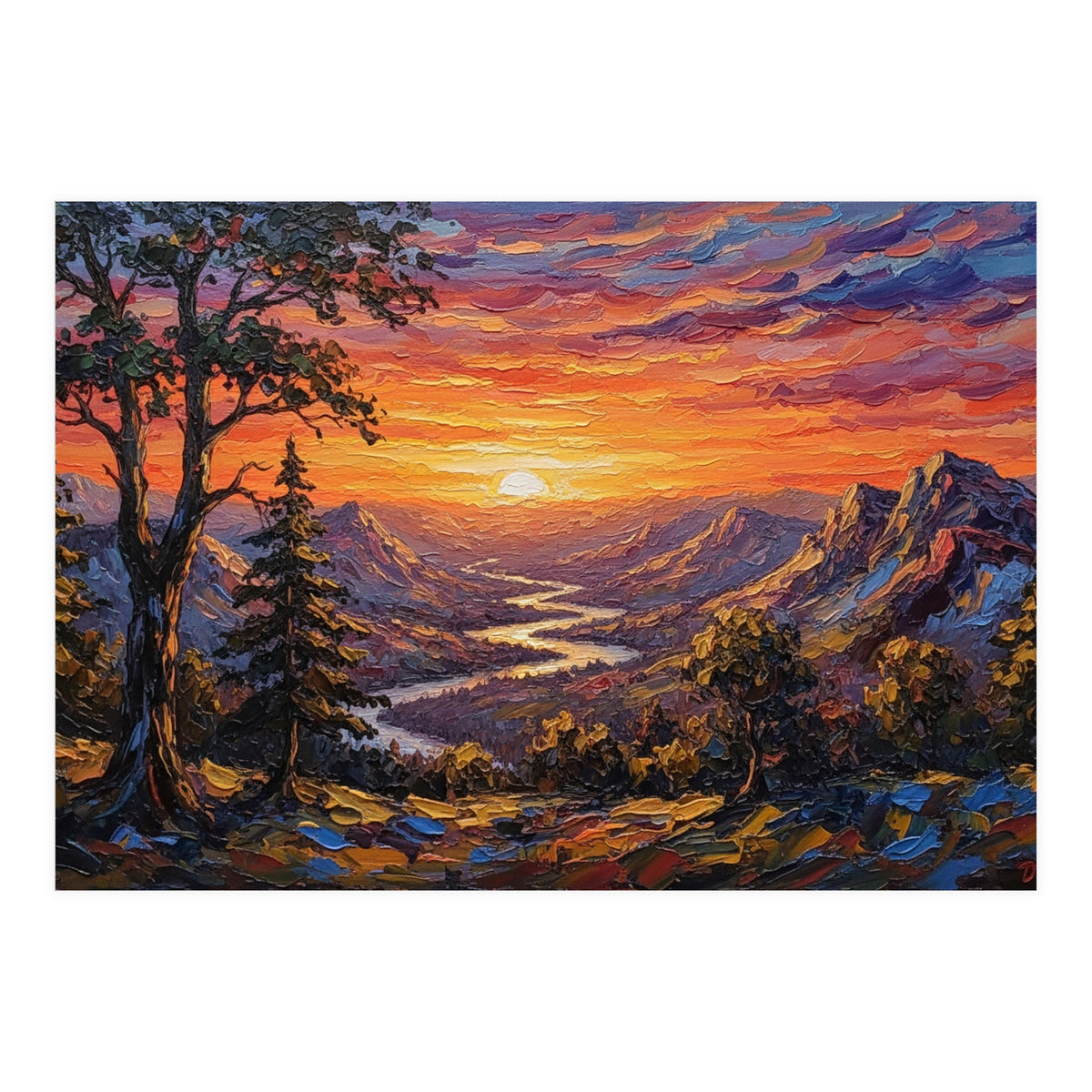 Sunset Over the Valley Peaks (Print Only)
