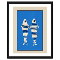 Minimal Fish On Blue