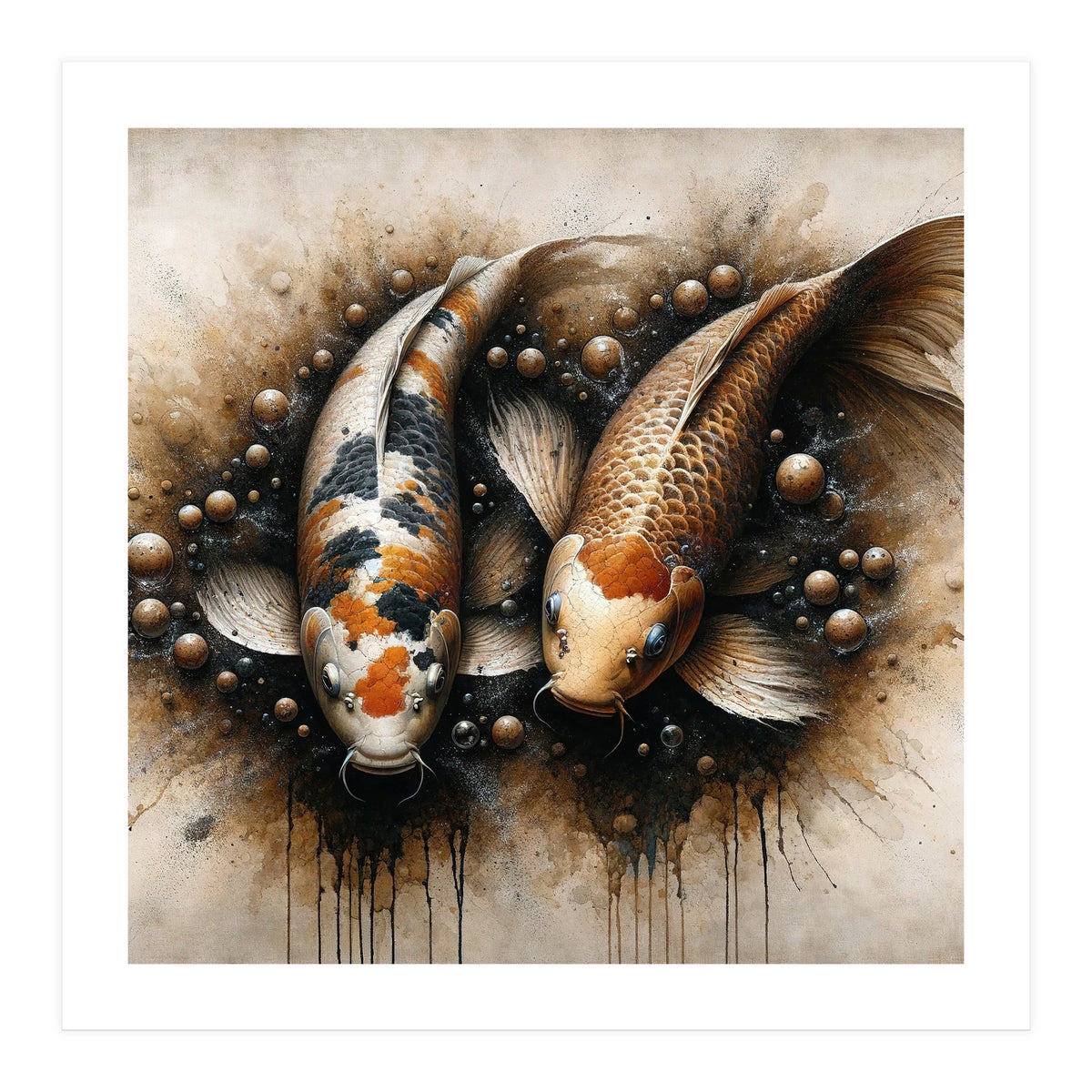 Powerful Koi Fish Pair (Print Only)