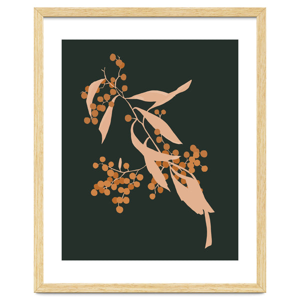 The Blooming Touch, Botanical Vintage Illustration, Dark Blush Bohemian Painting, Plants Nature Eclectic Classy Scandinavian