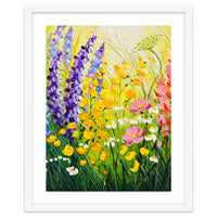 Sun-Drenched Wildflower Meadow Oil Painting