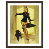 Pinup Girl In Black Dress On A Hall Experiencing Sudden Wind thumbnail