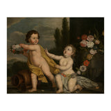 German Master (18th Century) – Two Putti with Garlands of Flowers (Print Only) thumbnail