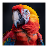 Scarlet Macaw Parrot Head Detailed Portrait Black (Print Only) thumbnail