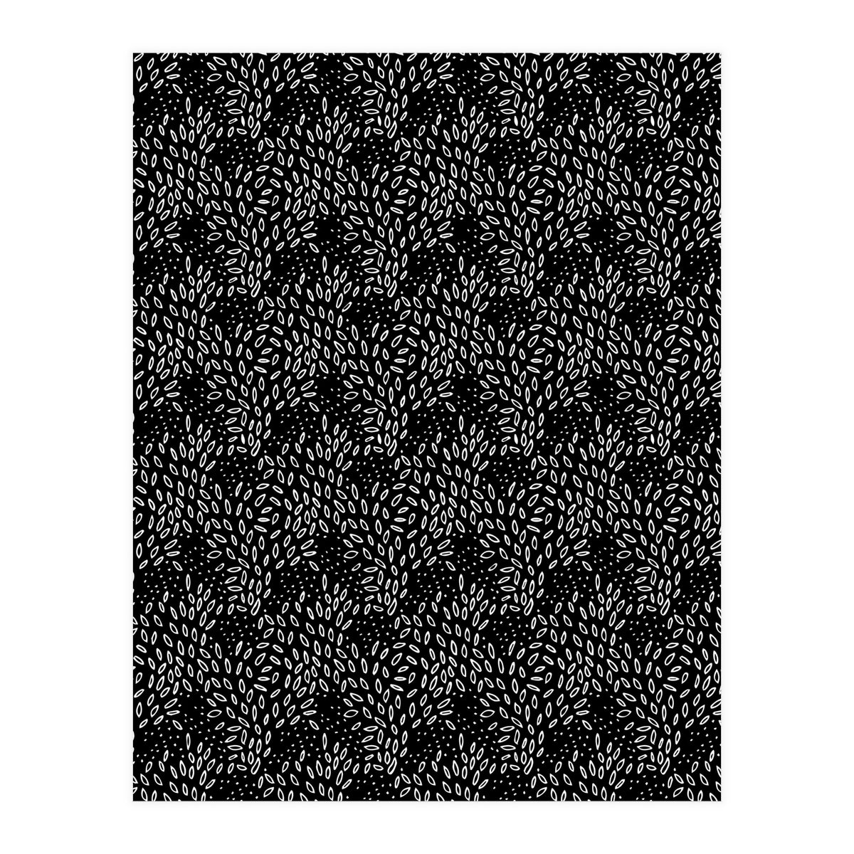 Black Floral Pattern (Print Only)