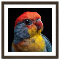 Close Up Colorful Parrot Portrait Vivid Plumage