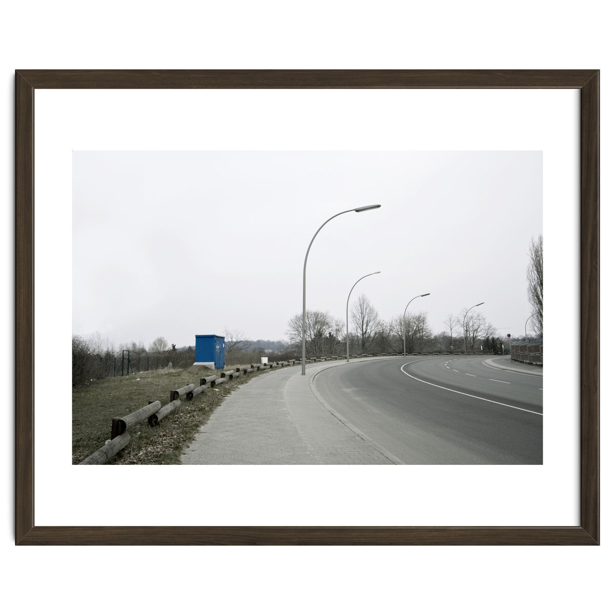 Street light on the curving road