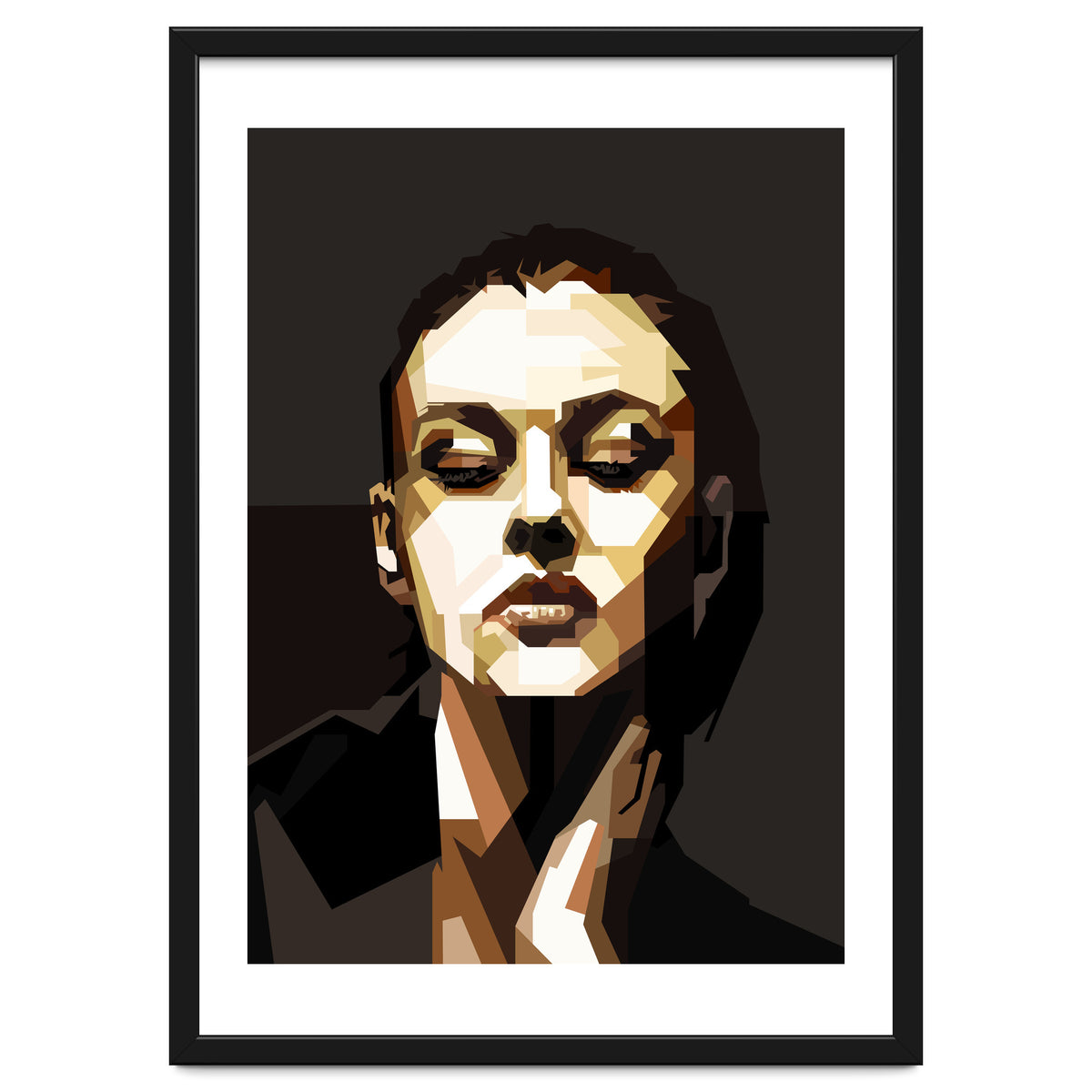 Monica Bellucci Hollywood Actress Retro Style Geometric Illustration