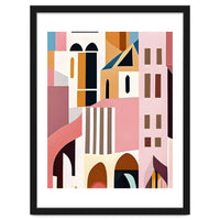 Moroccan City, Pastel Architecture Cityscape Buildings, Travel Eclectic Modern Bohemian Houses