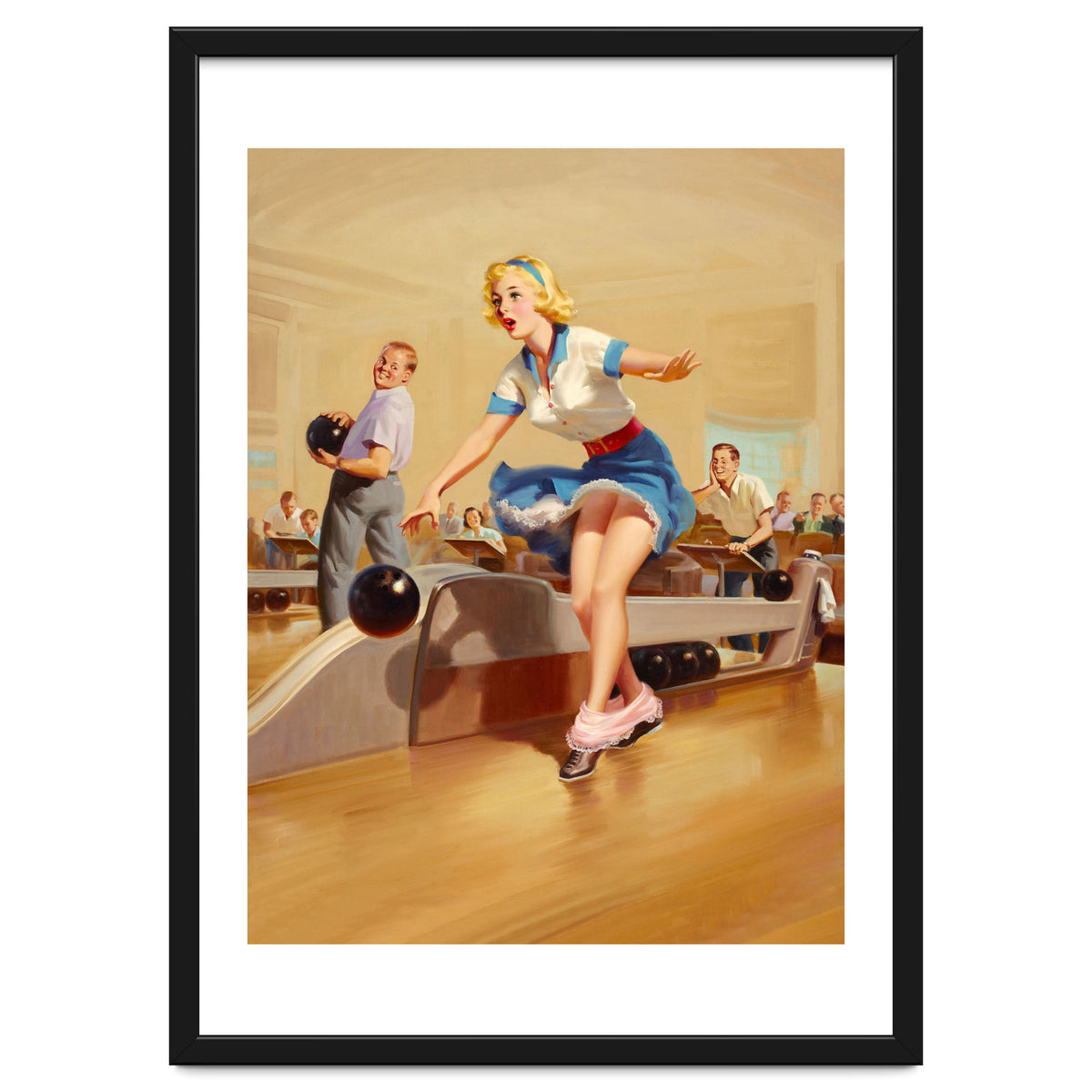 Sexy Pinup Girl On Bowling Incident