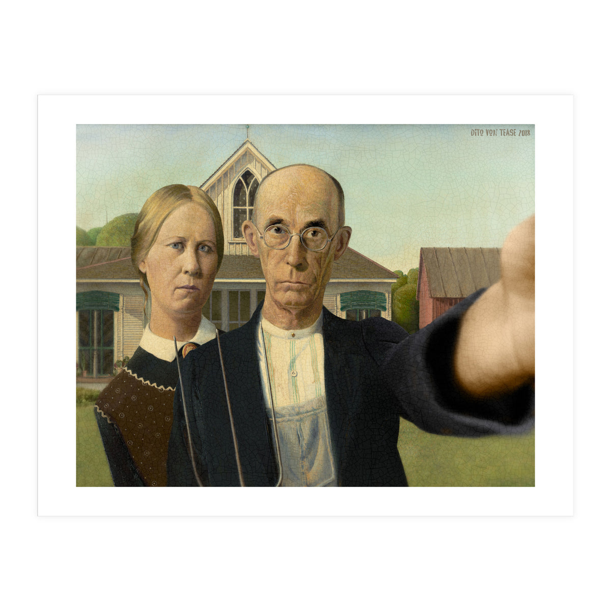 American Gothic - Grant Wood - Selfie (Print Only)