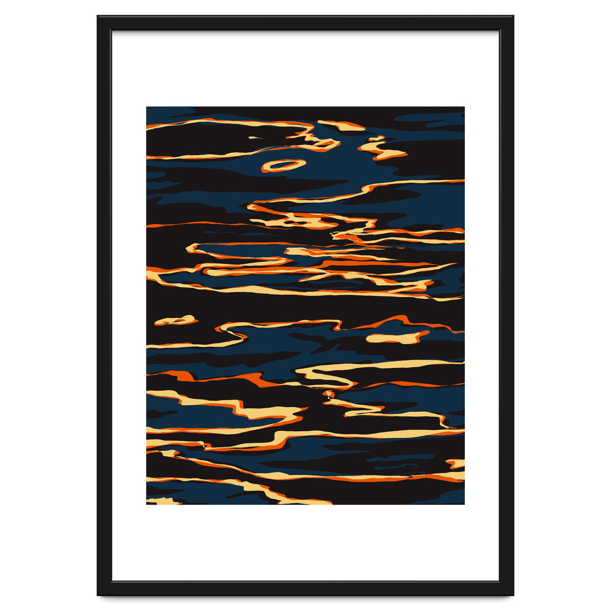 Sunset Reflection, Positivity Hope Growth Optimism Mindset, Nature Marble Dark Ocean